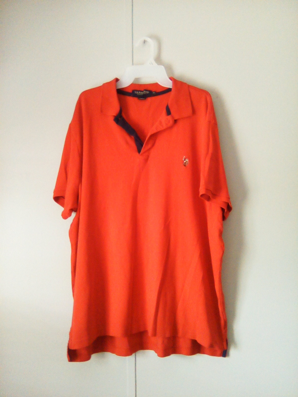 U.S. Polo Assn. Orange Polo with Navy Contrast